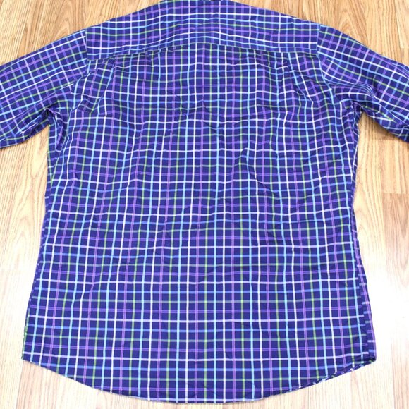 SERO by FORSYTH OF CANADA TAILORED FIT 100% COTTON SHIRT WINDOW PANE LARGE, L - Picture 3 of 3